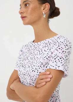 Tops>Papaya Fitted Spot Print T-Shirt White