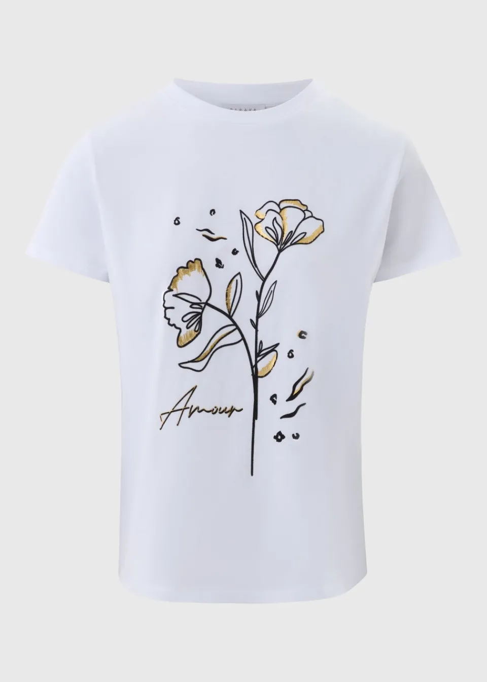 T-Shirts>Papaya White Flower Amour T-Shirt