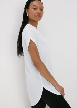 Tops>Papaya Longline T-Shirt White