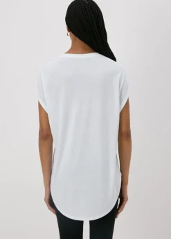 Tops>Papaya Longline T-Shirt White