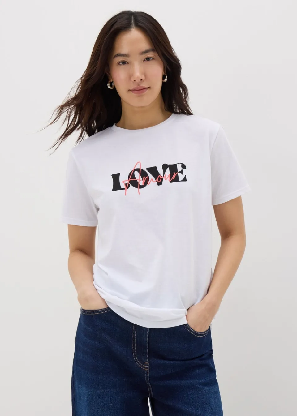 T-Shirts>Papaya White Love Amour T-Shirt