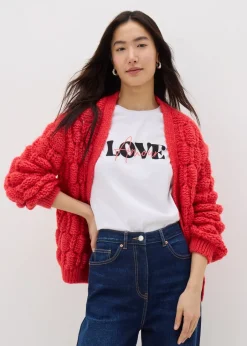 T-Shirts>Papaya White Love Amour T-Shirt