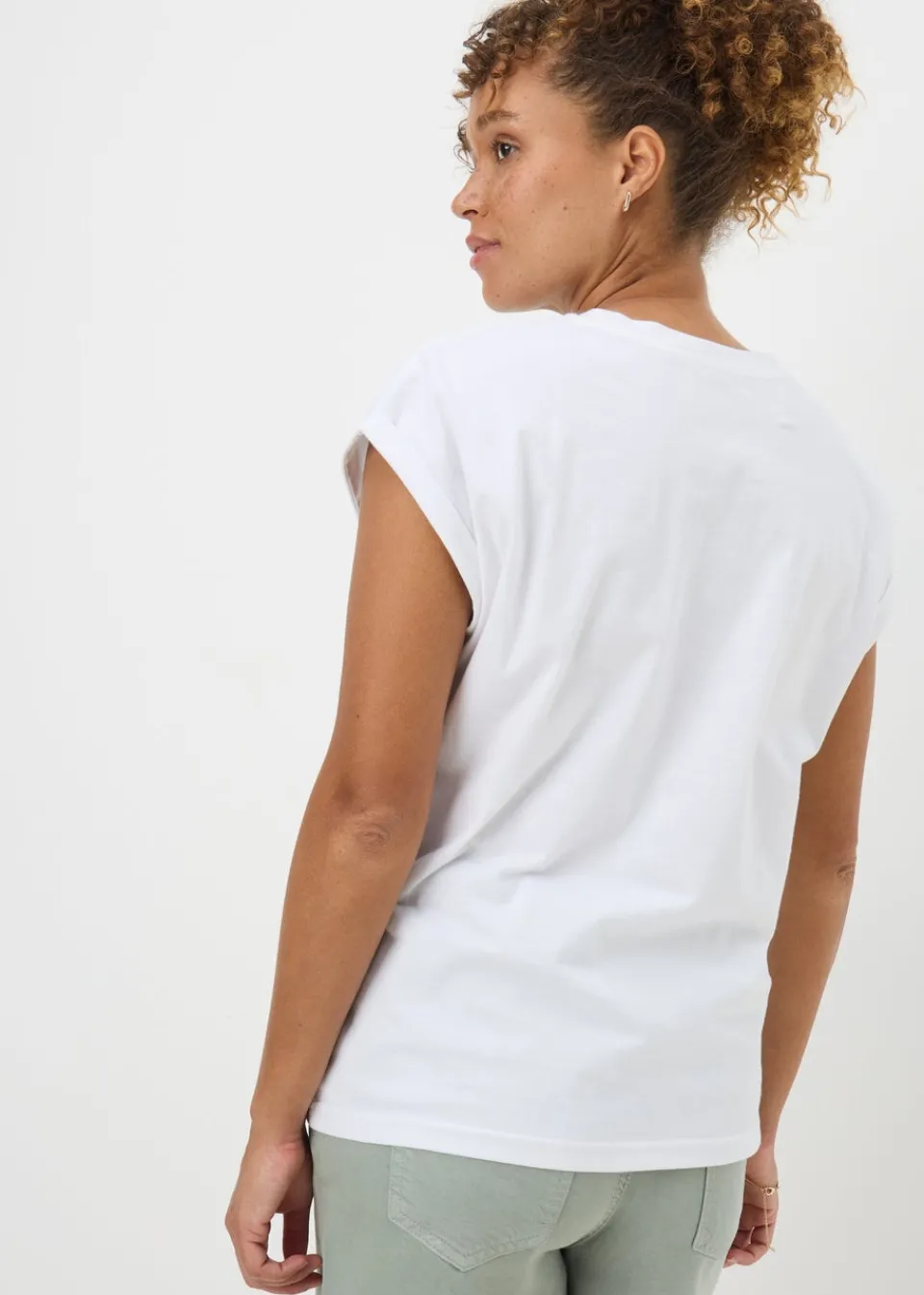 T-Shirts>Papaya White Short Sleeve T-Shirt