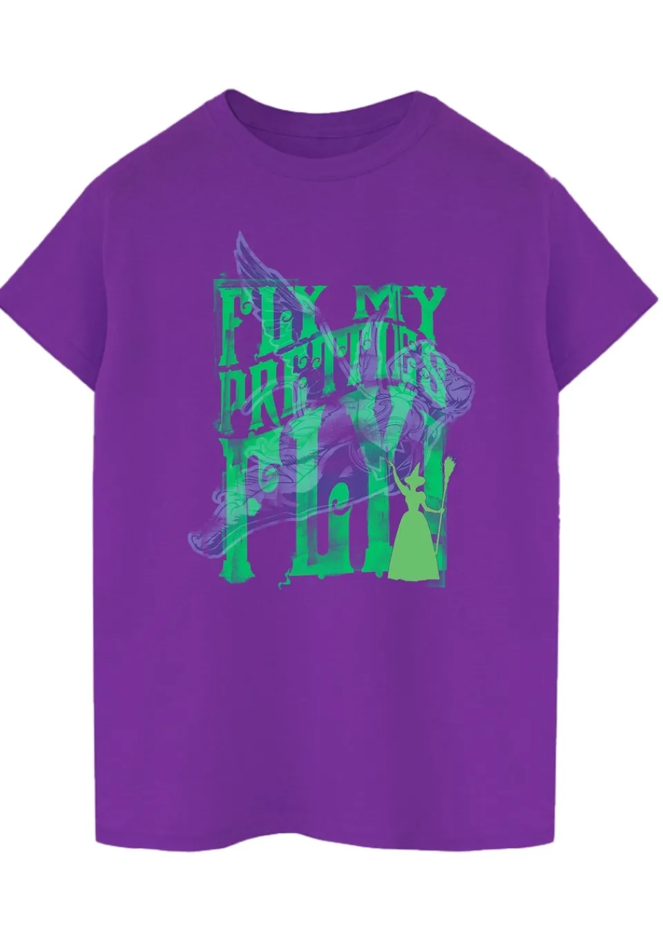 Tops>Wizard Of Oz Fly Purple Boyfriend Fit T-Shirt