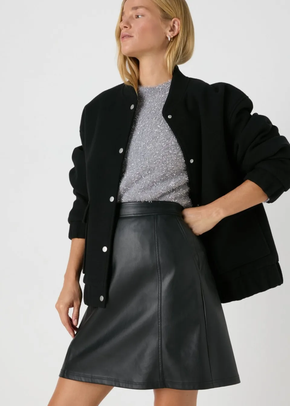 Tops>Papaya Wondrous Tinsel Jumper Grey