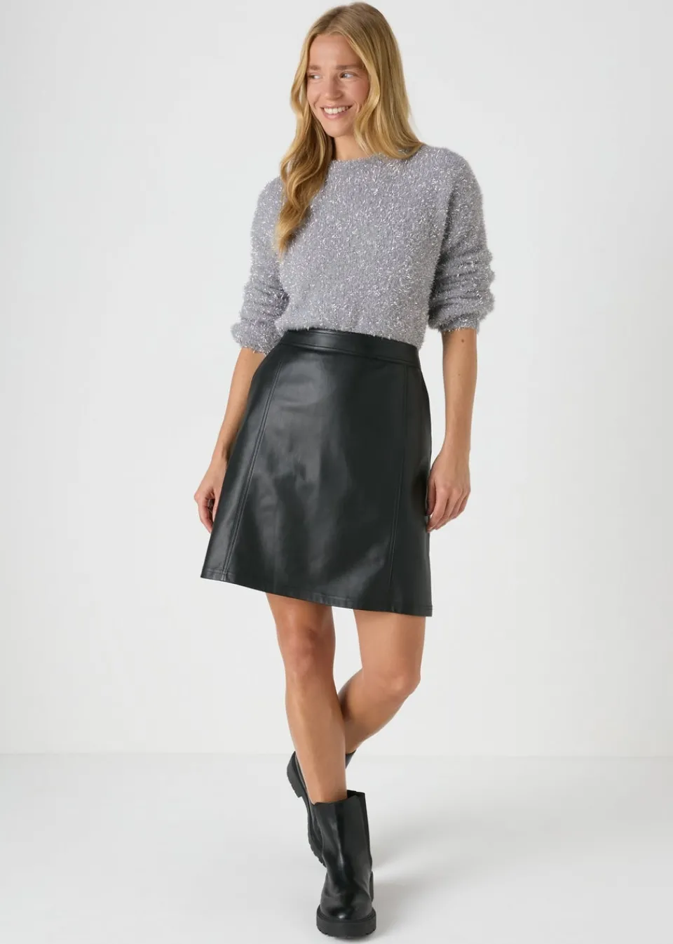 Tops>Papaya Wondrous Tinsel Jumper Grey