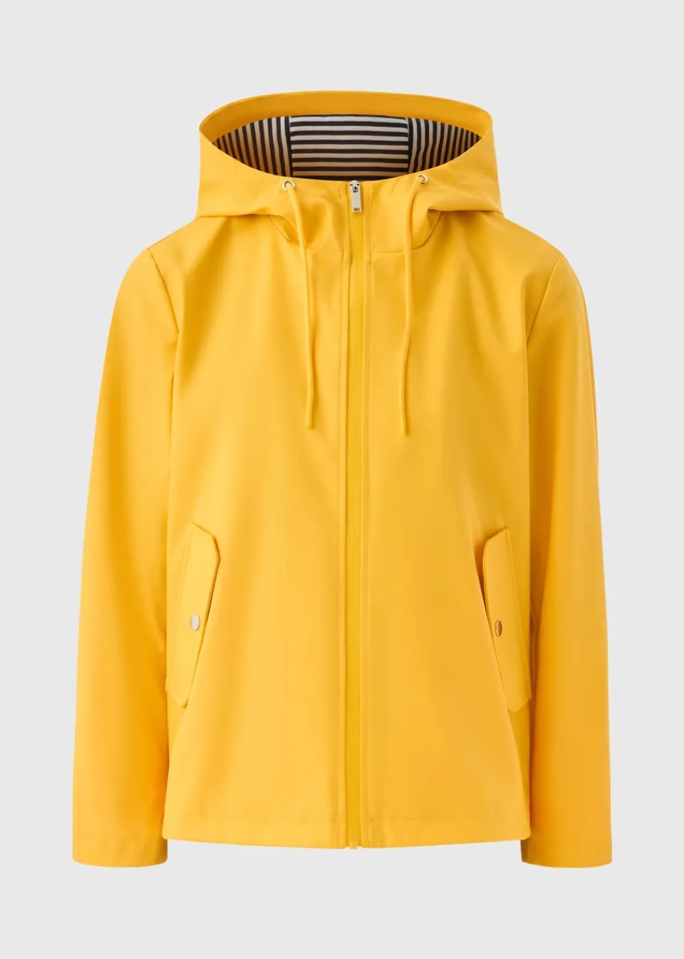 Coats & Jackets>Papaya Short Rubberised Parka Jacket Yellow