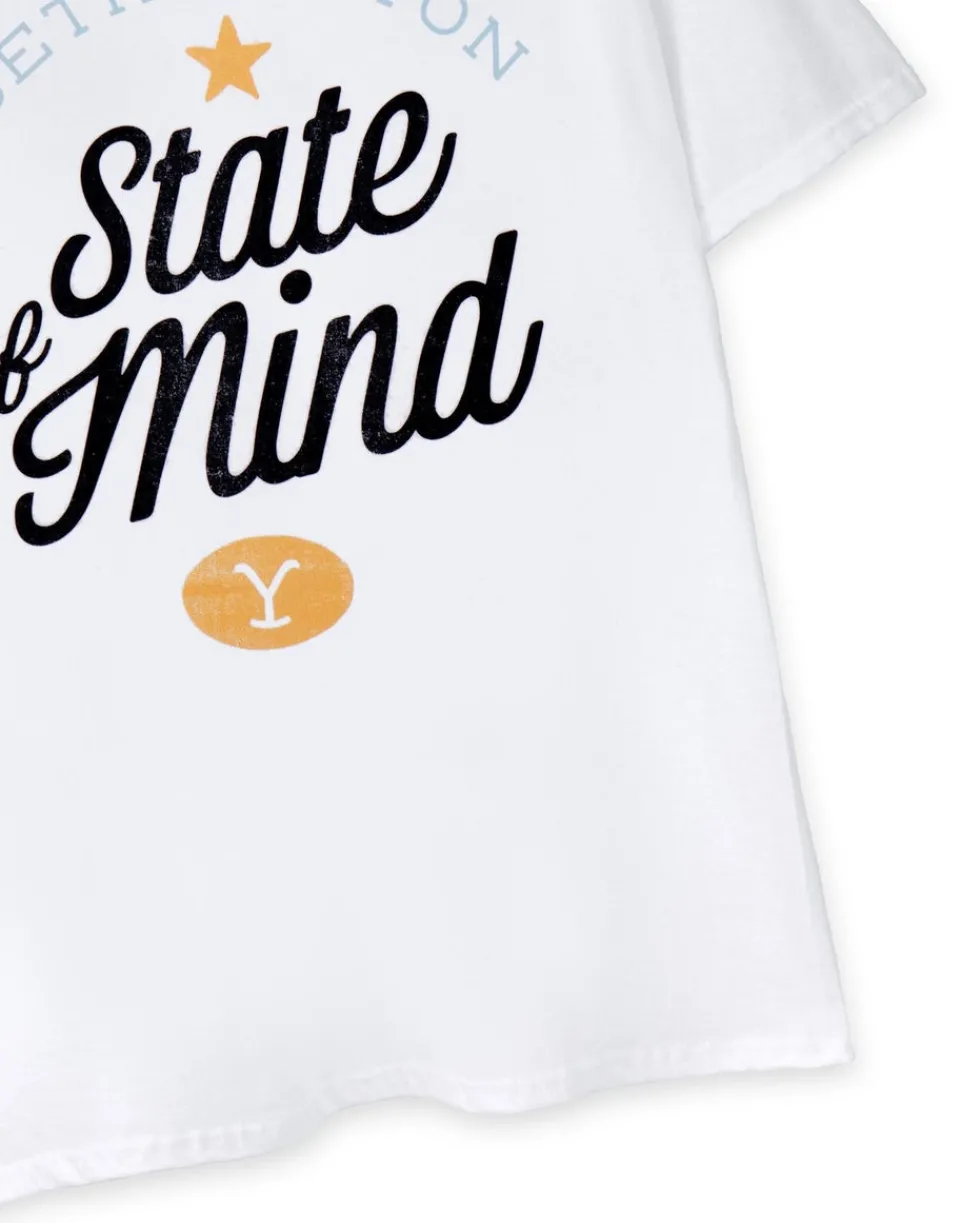 T-Shirts>Yellowstone White Beth Dutton State Of Mind Short Sleeved T-Shirt