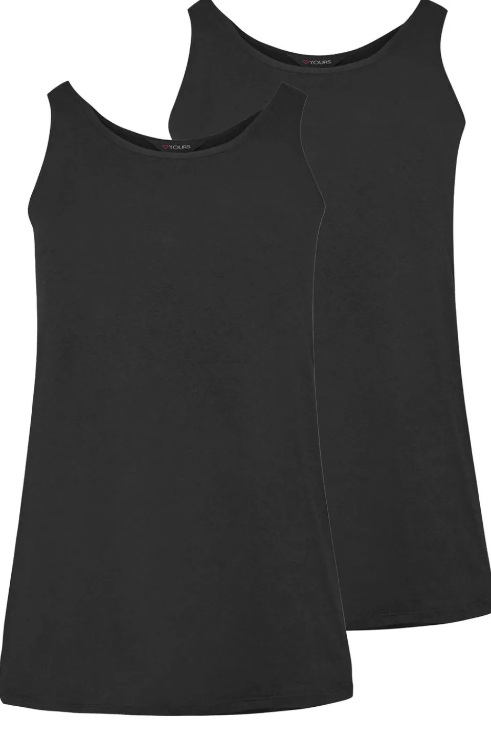Tops>YOURS 2 Pack Curve Black Core Vest Tops