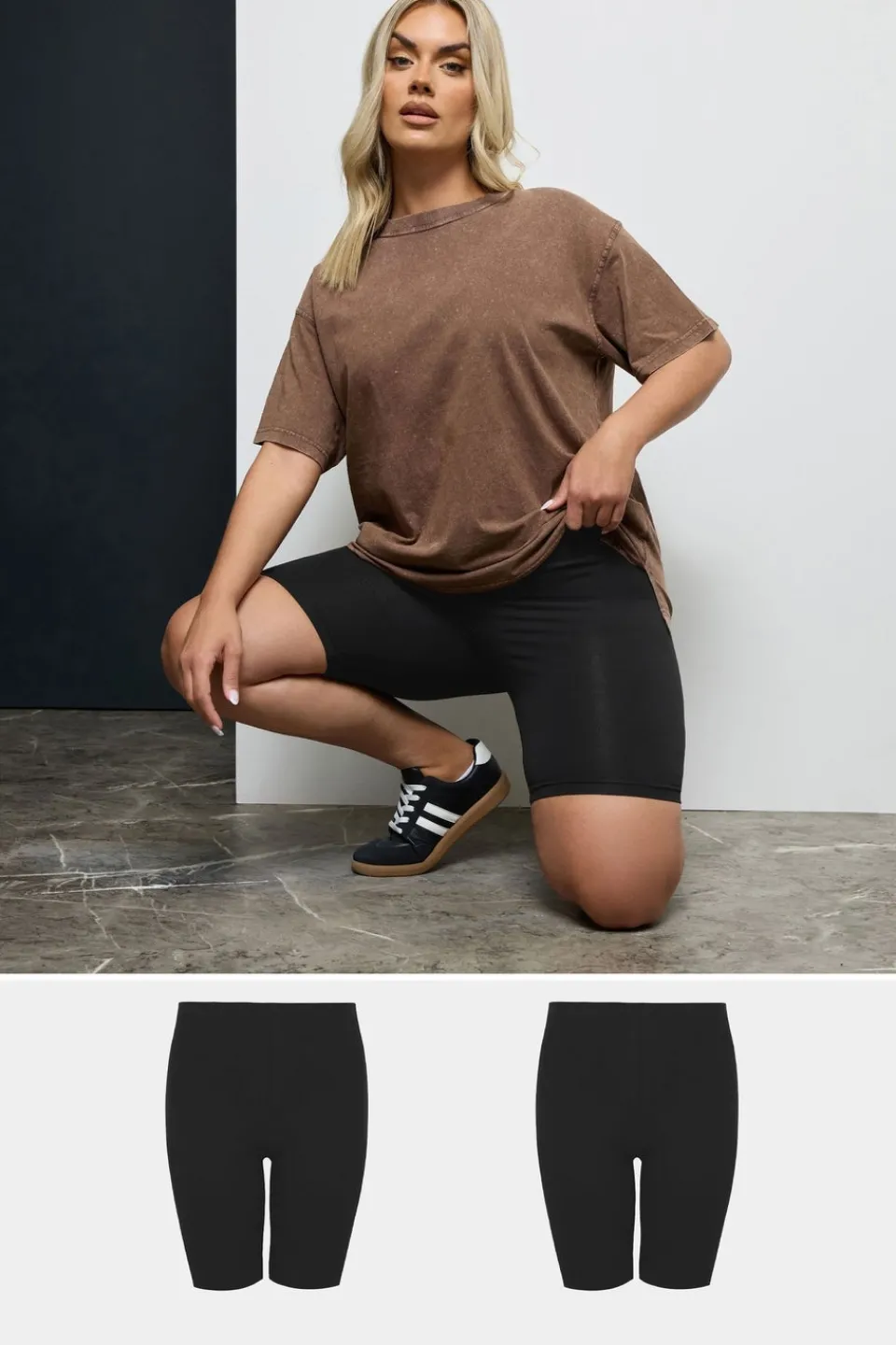 Shorts>YOURS 2 Pack Curve Black Stretch Cycling Shorts