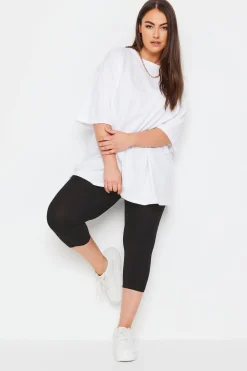 Loungewear>YOURS 2 Pack Curve Black Stretch Cropped Leggings