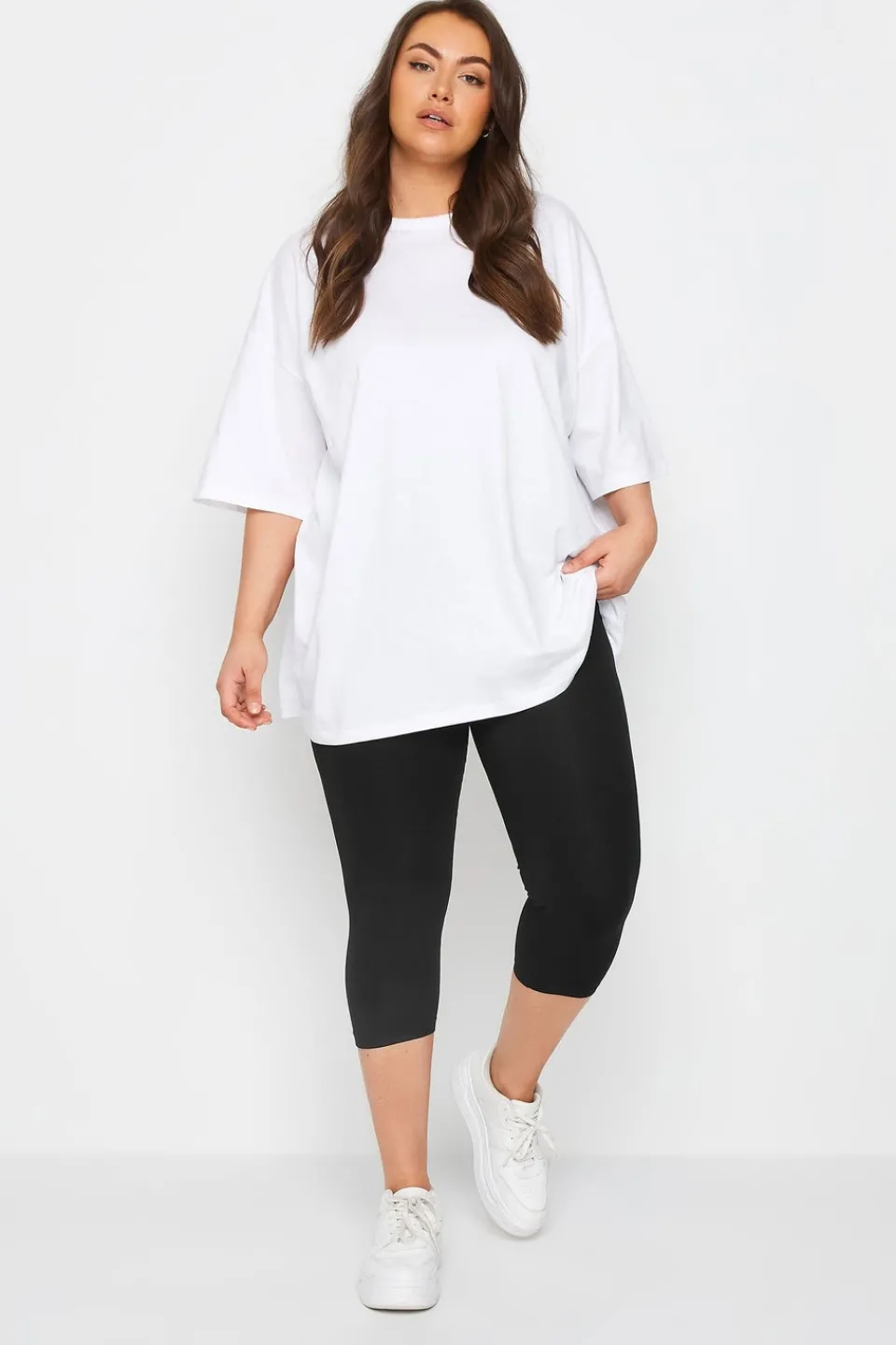 Loungewear>YOURS 2 Pack Curve Black Stretch Cropped Leggings