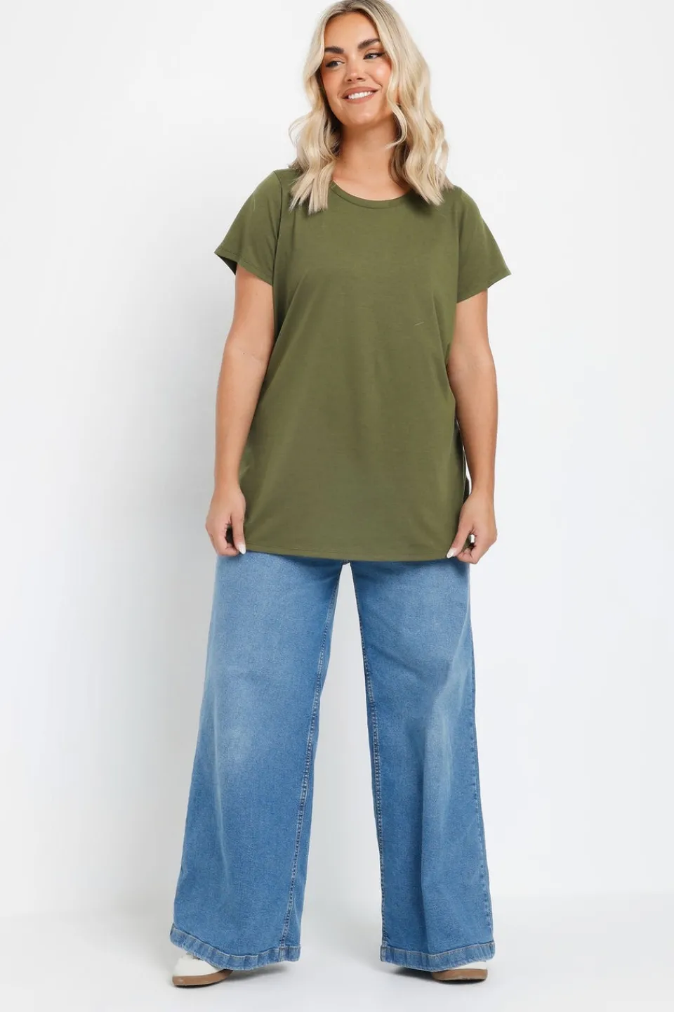 T-Shirts>YOURS 3 Pack Curve Brown & Green Essential T Shirts