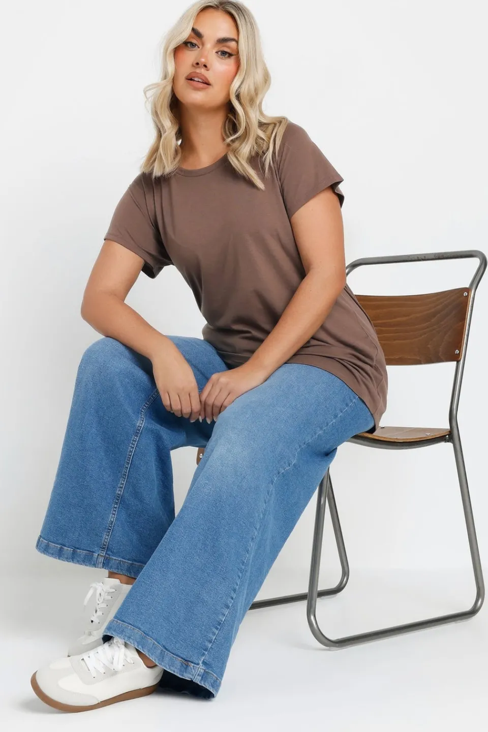 T-Shirts>YOURS 3 Pack Curve Brown & Green Essential T Shirts