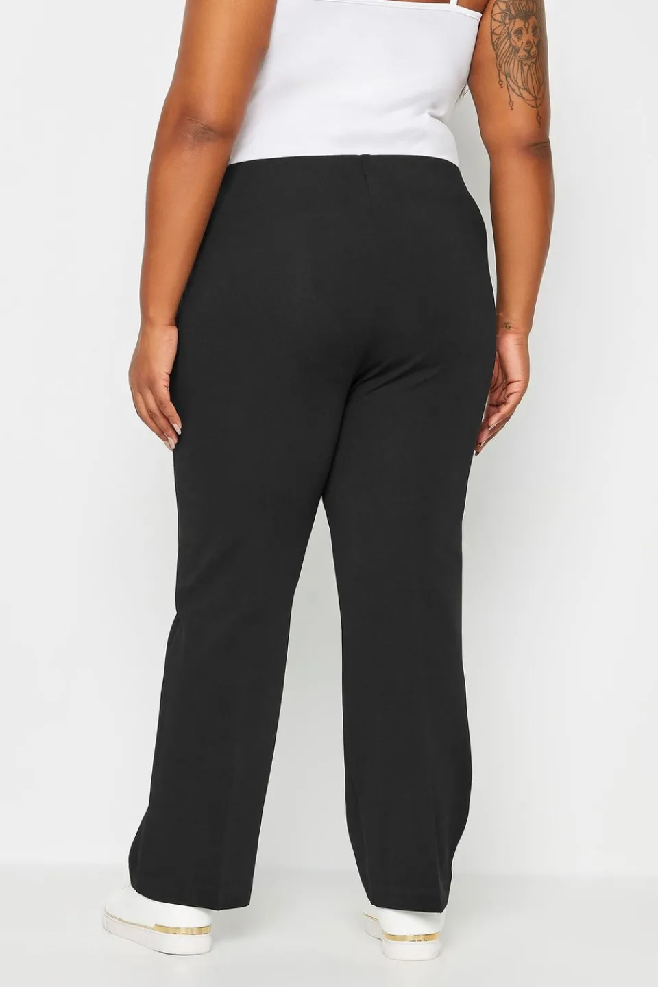 Trousers>YOURS Bestseller Curve Black Pull On Ribbed Bootcut Stretch Trousers