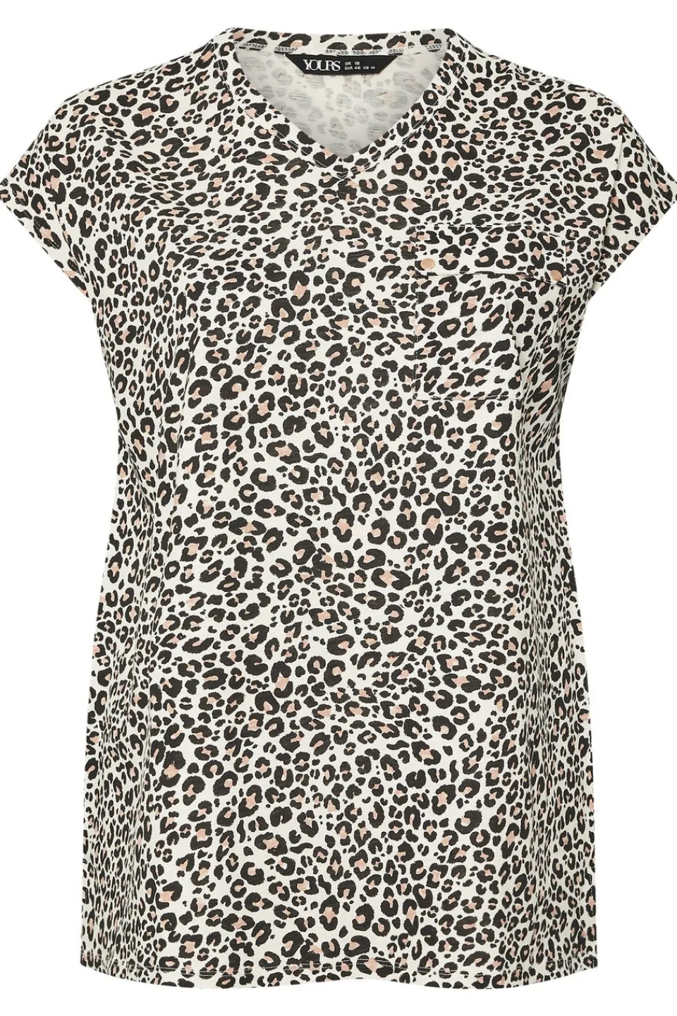 T-Shirts>YOURS Curve Beige Brown Leopard Print Pocket T Shirt
