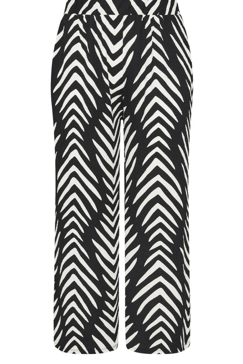 Trousers>YOURS Curve Black & White Abstract Print Wide Leg Trousers