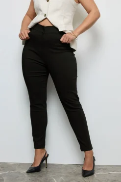 Trousers>YOURS Curve Black Bengaline Slim Leg Stretch Trousers
