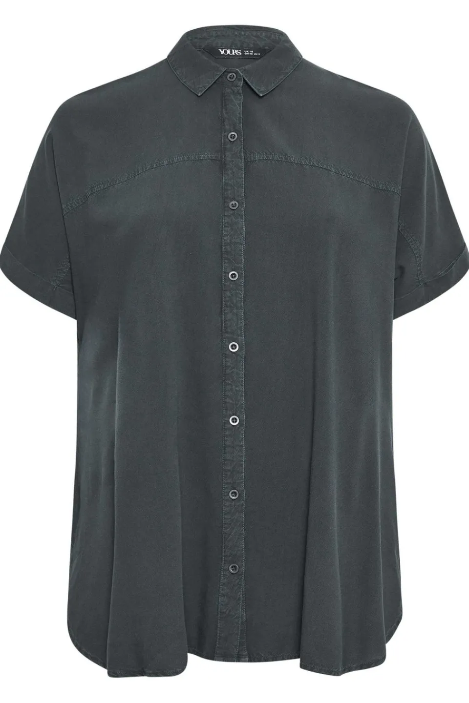 Tops>YOURS Curve Black Chambray Shirt