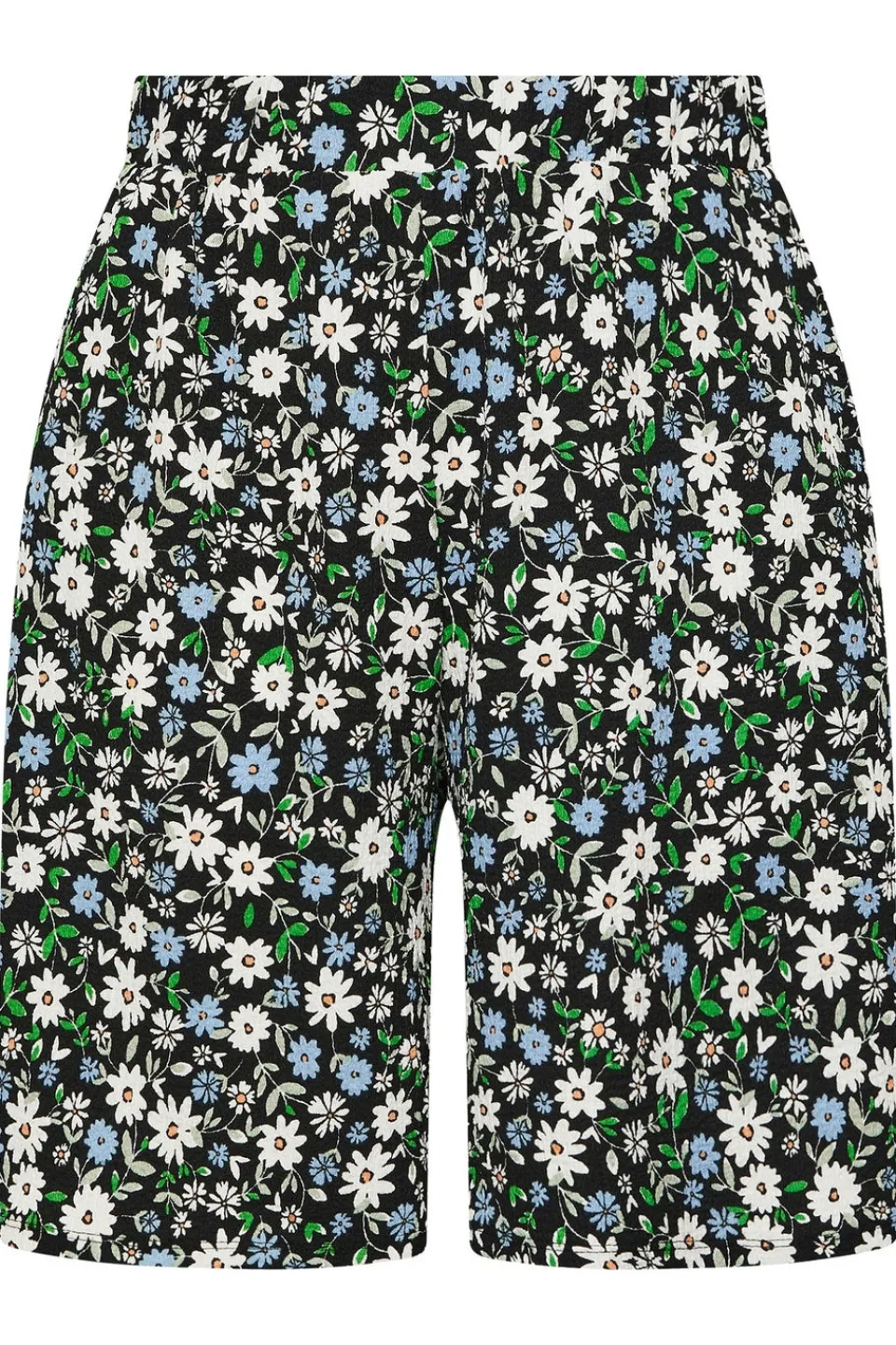 Shorts>YOURS Curve Black Ditsy Floral Textured Shorts