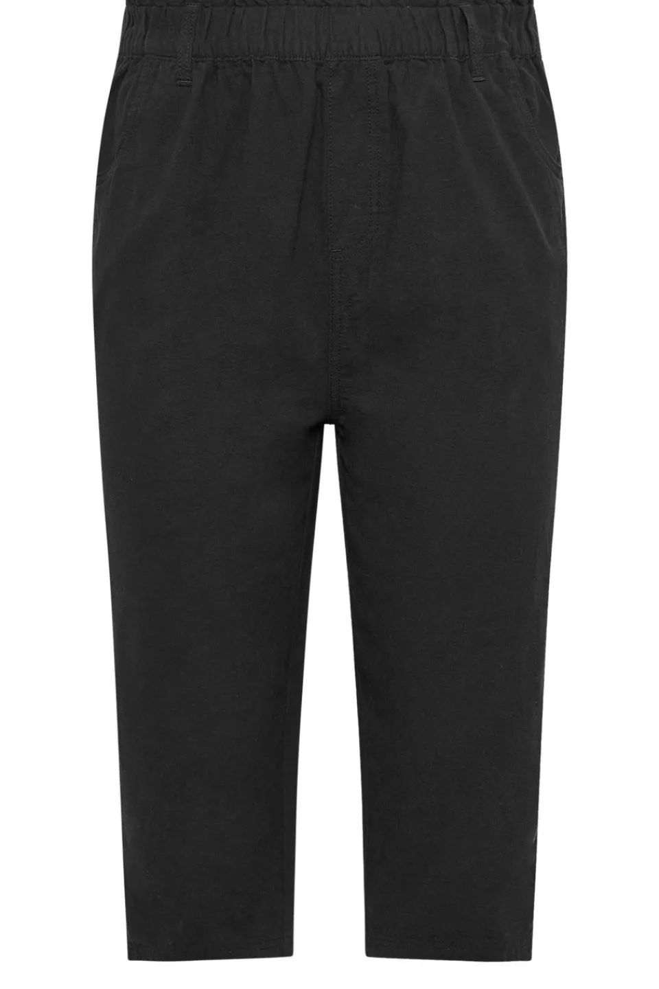 Trousers>YOURS Curve Elasticated Cool Cotton Cropped Trousers Black