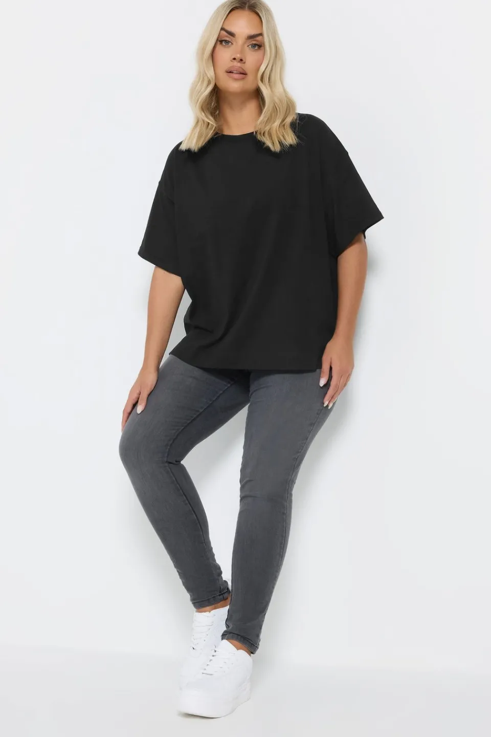 T-Shirts>YOURS Curve Black Heavyweight Boxy T Shirt