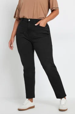 Jeans & Jeggings>YOURS Curve Black Mom Jeans