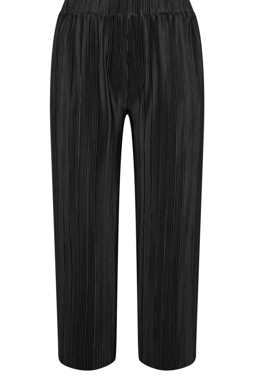 Trousers>YOURS Curve Black Plisse Wide Leg Trousers