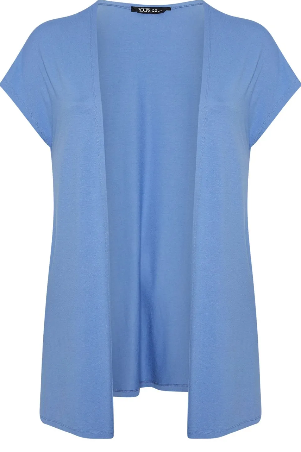 Tops>YOURS Curve Blue Grown On Sleeve Jersey Cardigan