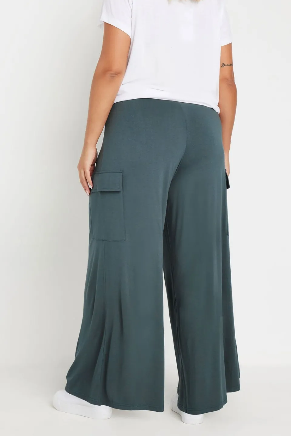 Trousers>YOURS Curve Blue Wide Leg Cargo Trousers