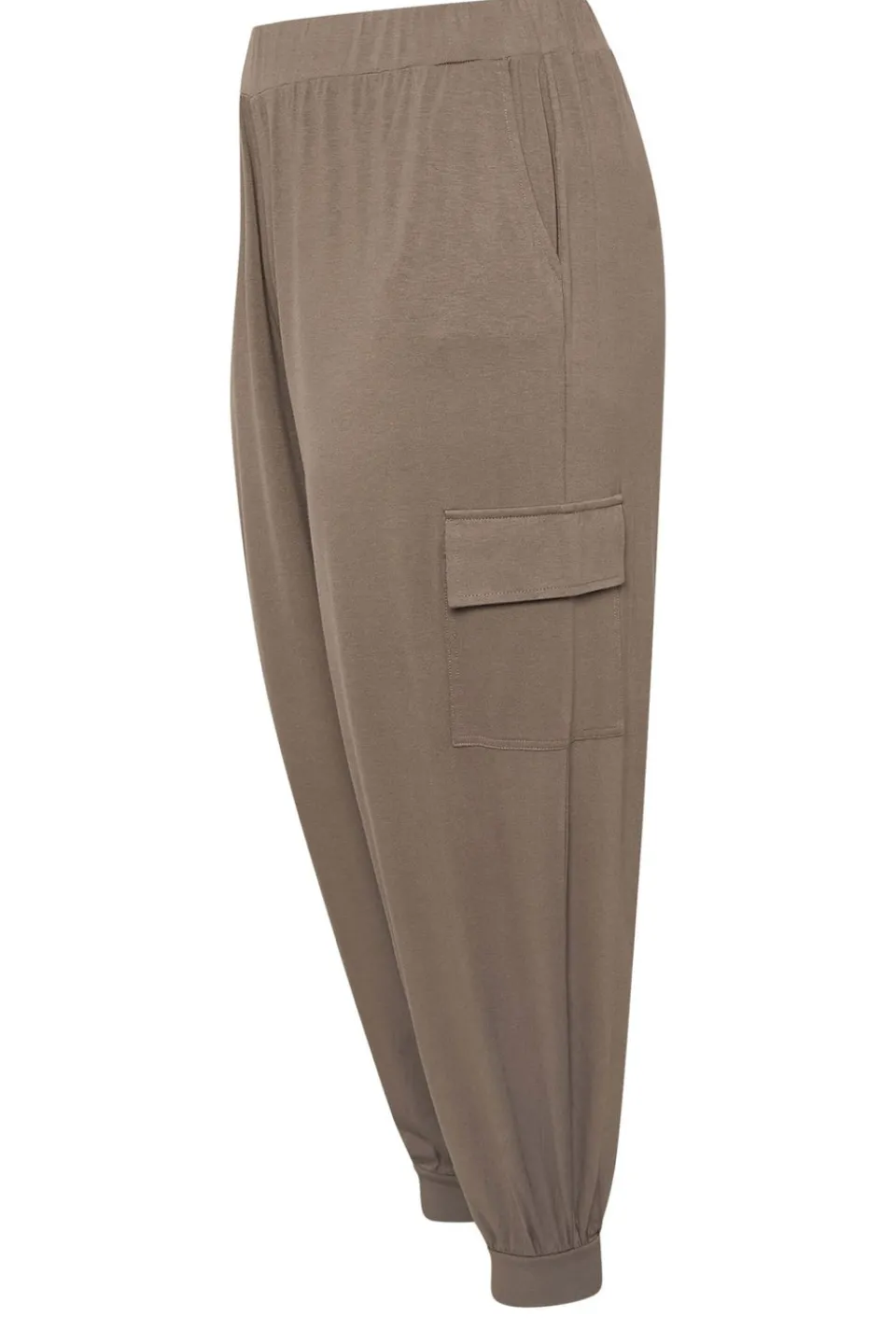 Trousers>YOURS Curve Brown Cargo Harem Joggers