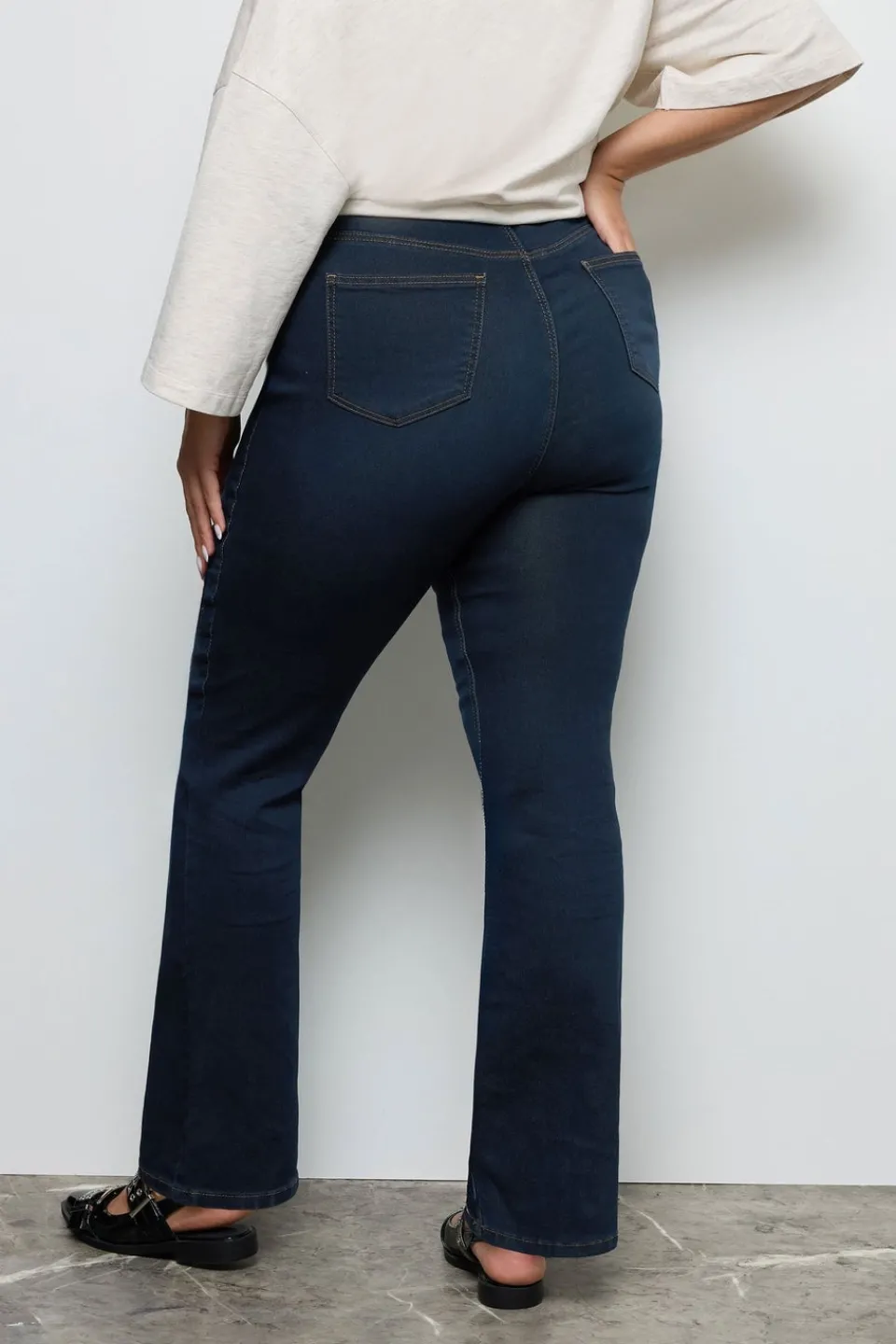 Jeans & Jeggings>YOURS Curve Dark Indigo Blue Bootcut Stretch Isla Jeans