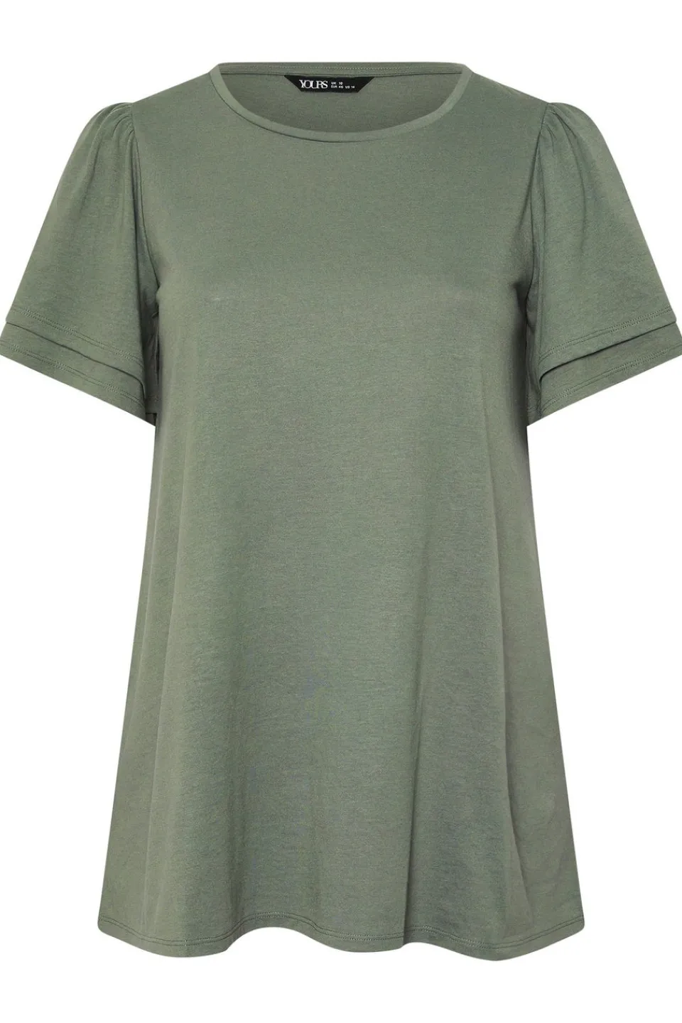 T-Shirts>YOURS Curve Grey Double Frill Angel Sleeve Top