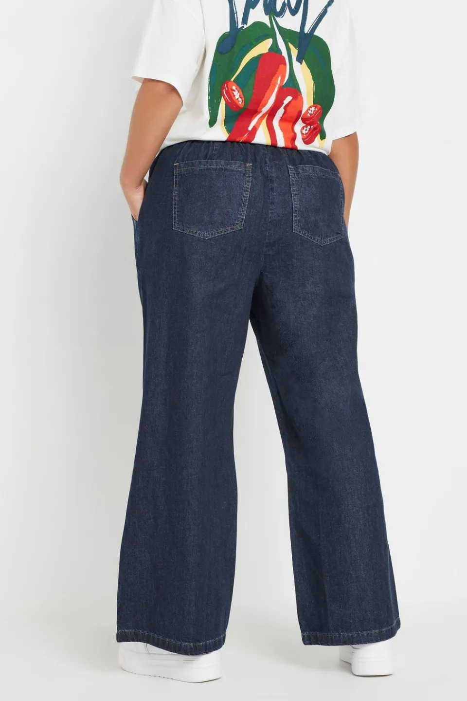 Jeans & Jeggings>YOURS Curve Indigo Blue Tie Detail Denim Jeans
