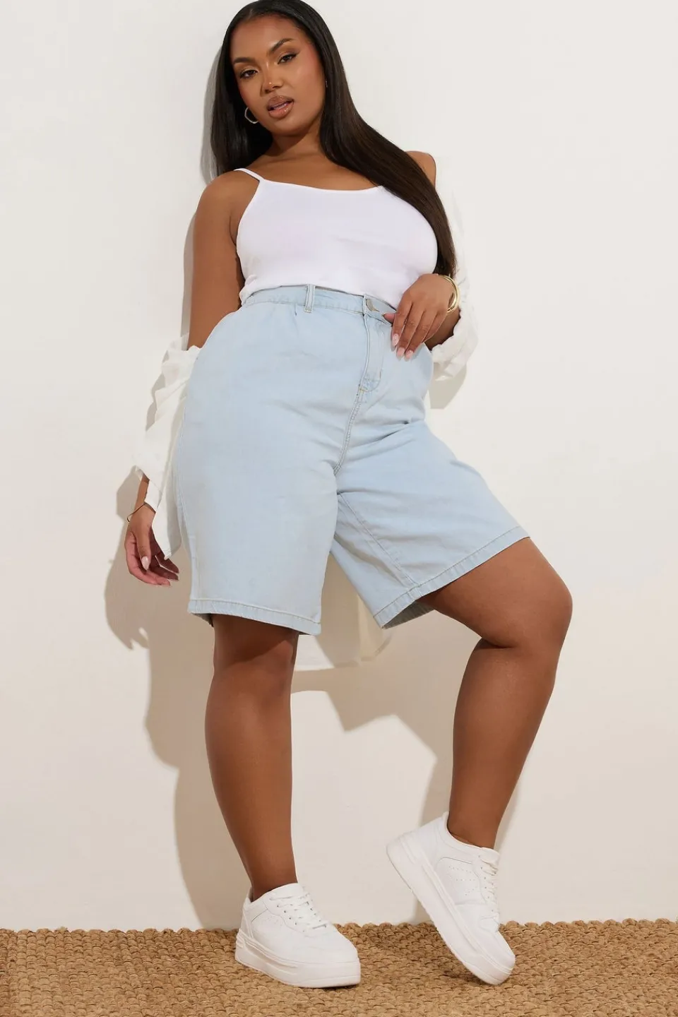 Shorts>YOURS Curve Light Blue Denim Bermuda Shorts