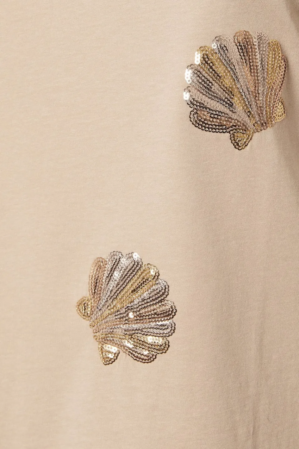 T-Shirts>YOURS Curve Natural Brown Sequin Embellished Shell T-Shirt