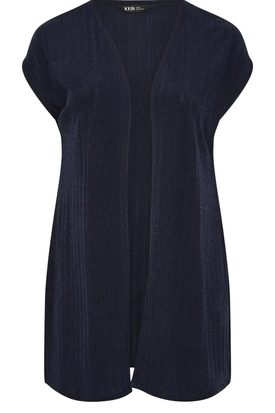 Knitwear>YOURS Curve Navy Blue Ribbed Jersey Cardigan