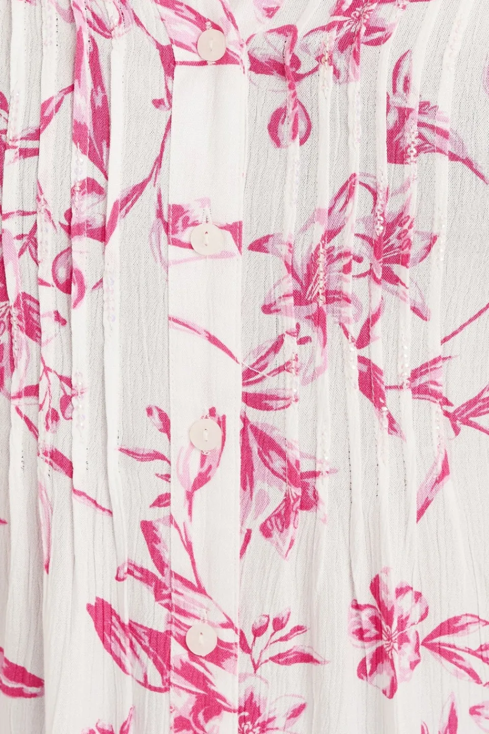 Tops>YOURS Curve Pink Floral Sleeveless Pintuck Blouse