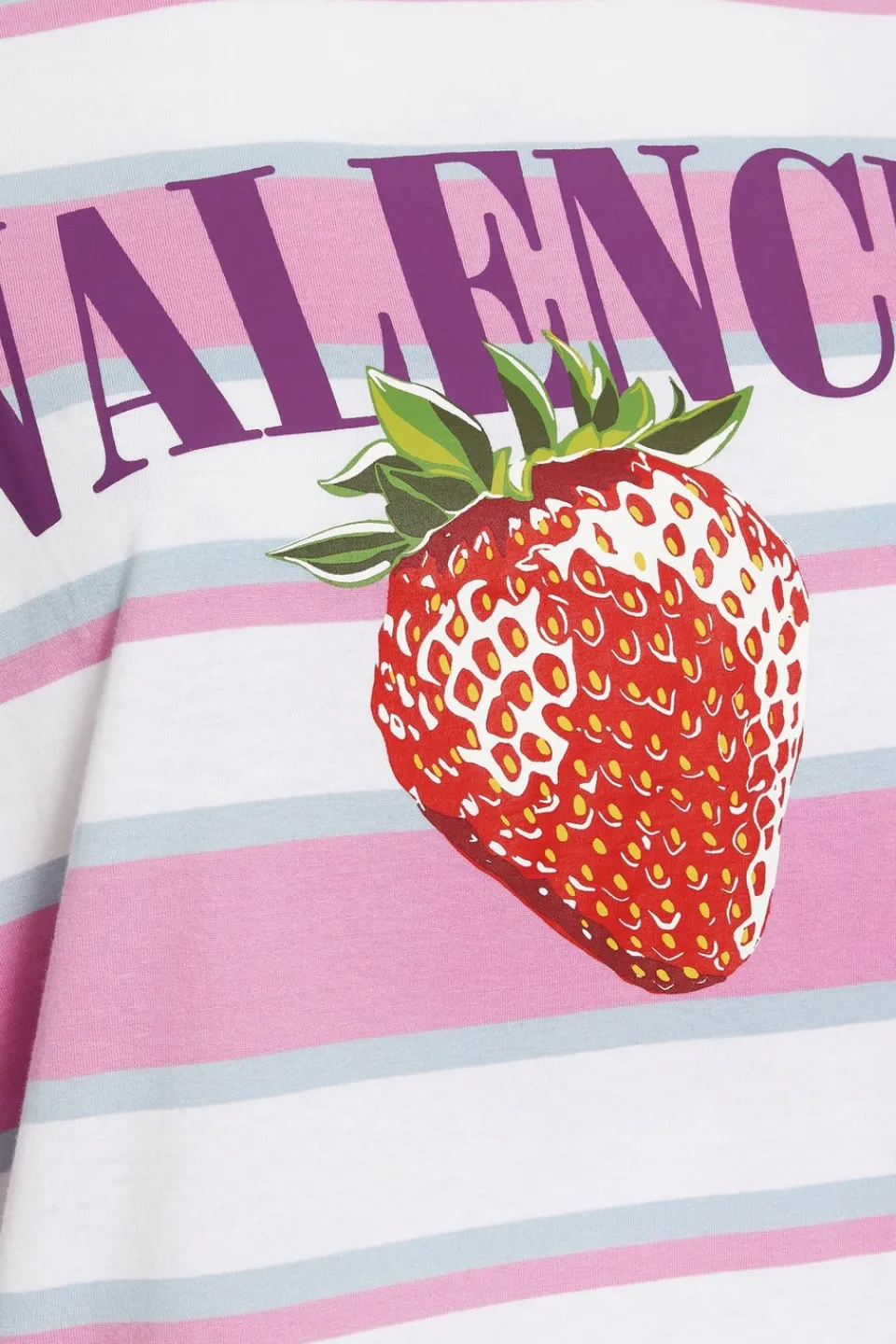 T-Shirts>YOURS Curve Pink 'Valencia' Slogan Stripe T-Shirt