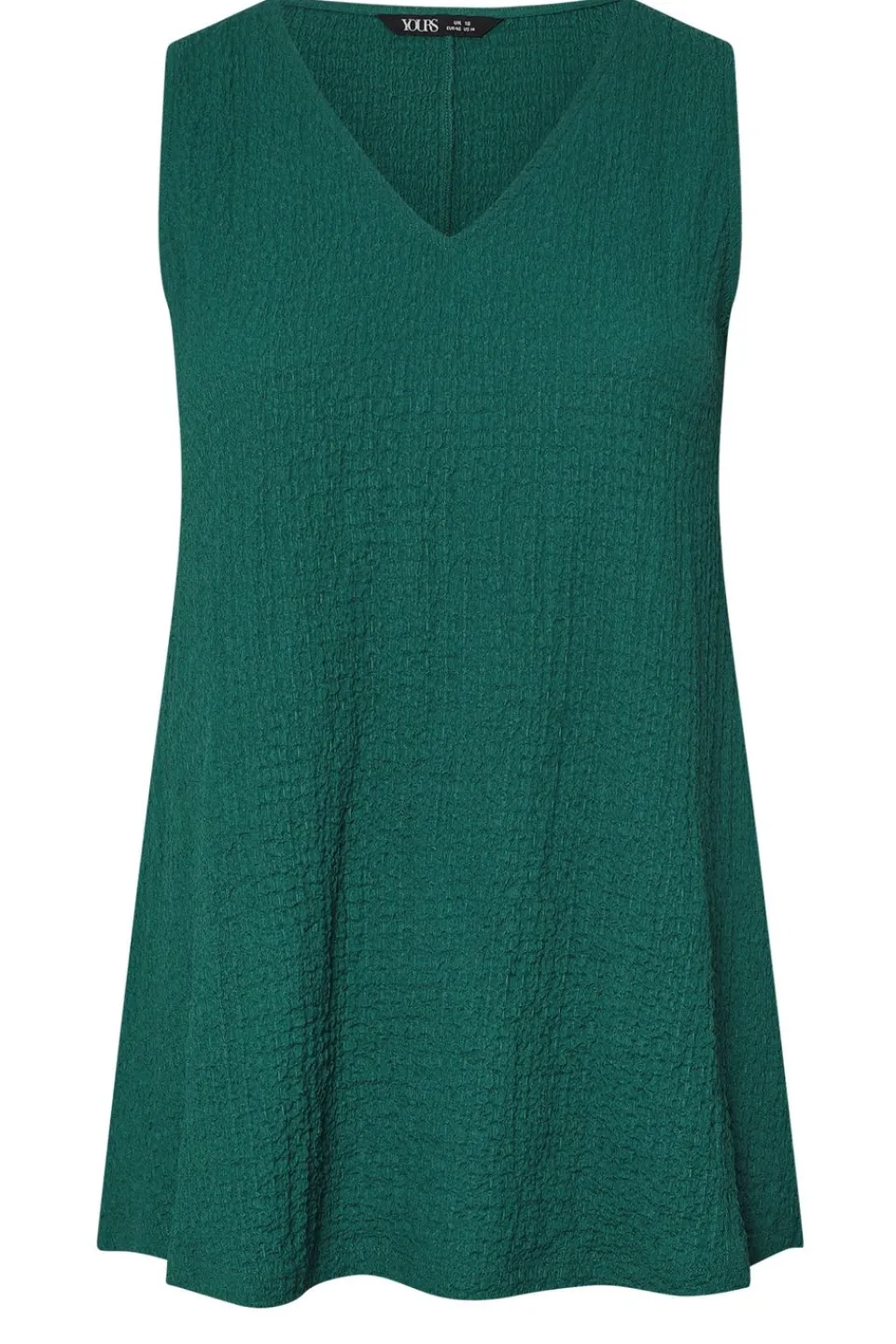 Tops>YOURS Curve Teal Green Textured Swing Vest Top