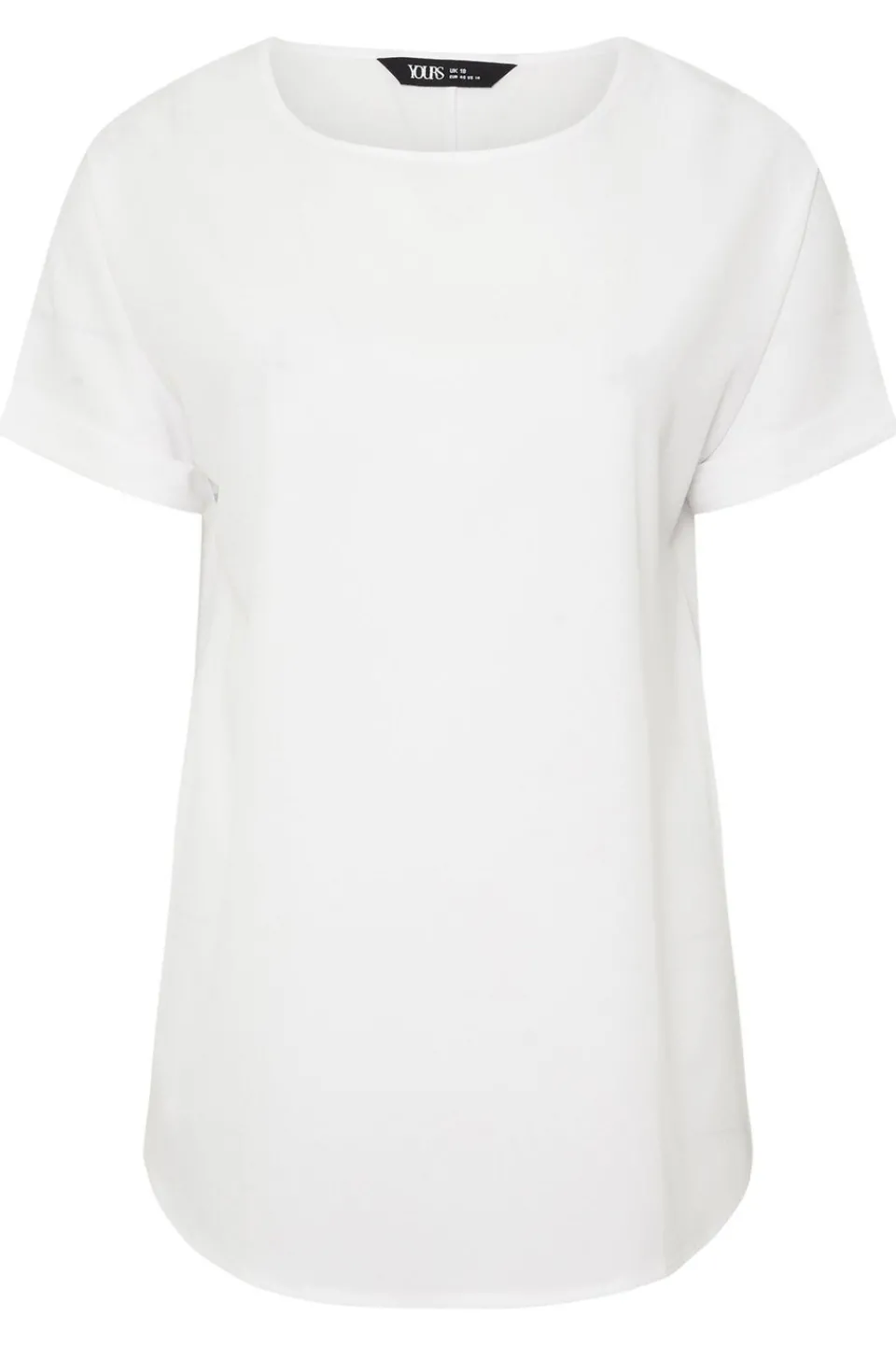Tops>YOURS Curve White Boxy Short Sleeve Blouse
