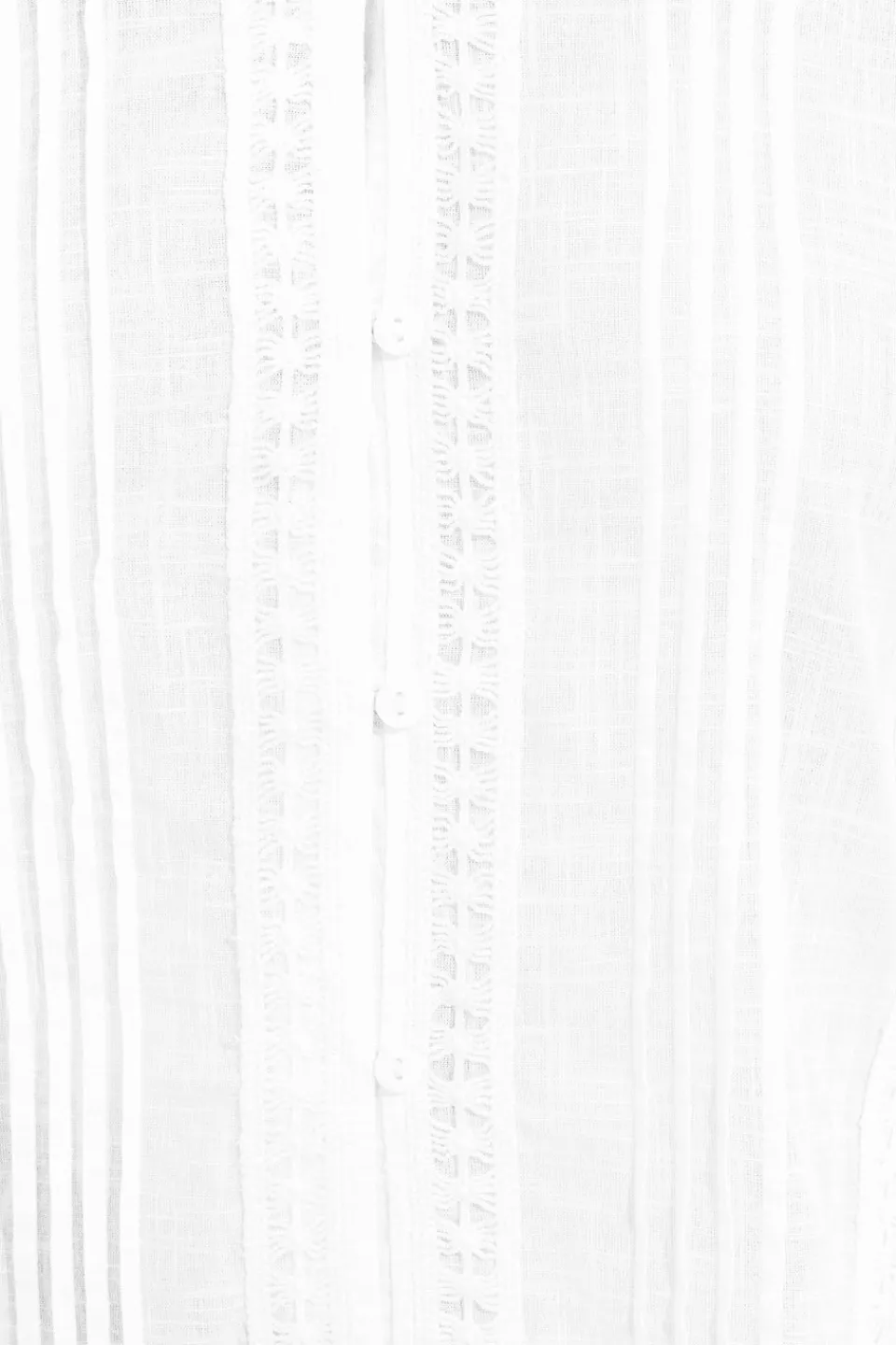 Tops>YOURS Curve White Crochet Trim Pleated Blouse