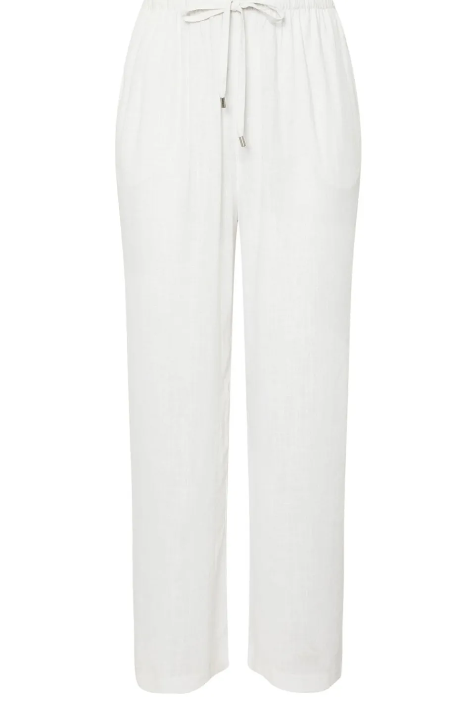 Trousers>YOURS Curve Linen Wide Leg Trousers White