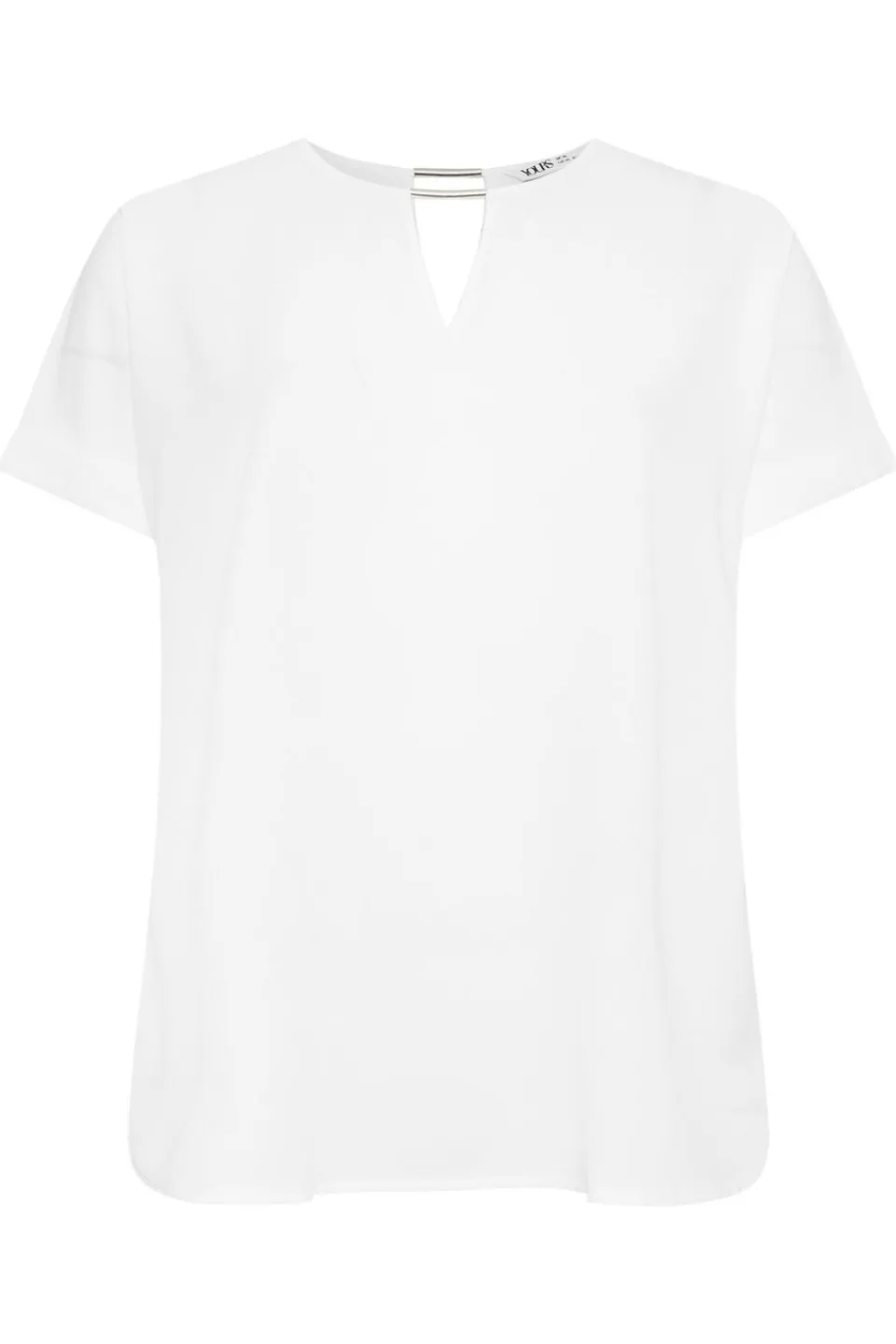 Tops>YOURS Curve White Notch Neck Blouse