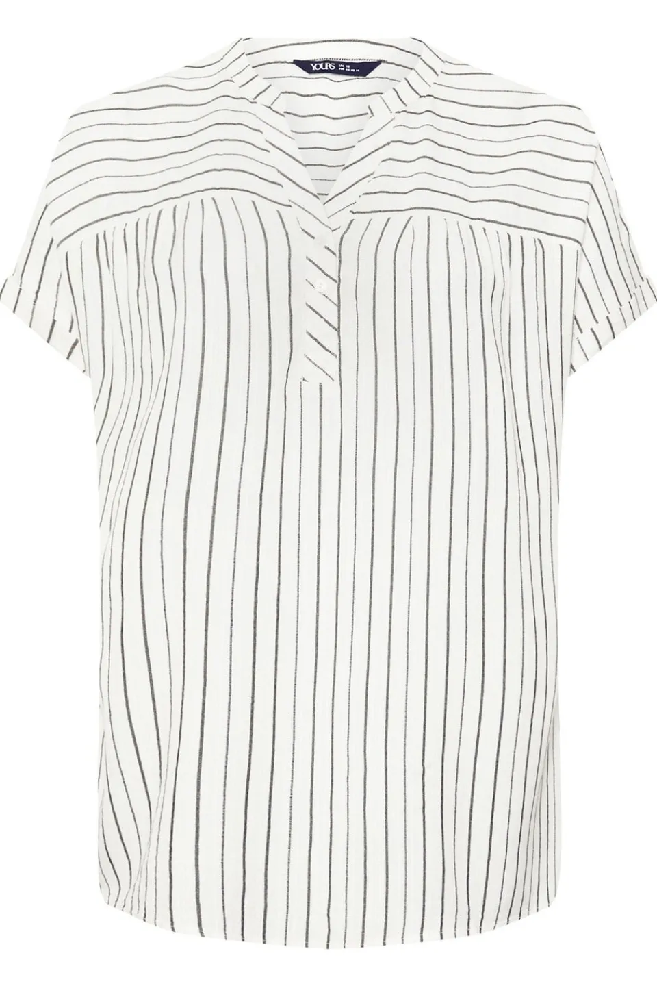 Tops>YOURS Curve White Stripe Short Sleeve Blouse