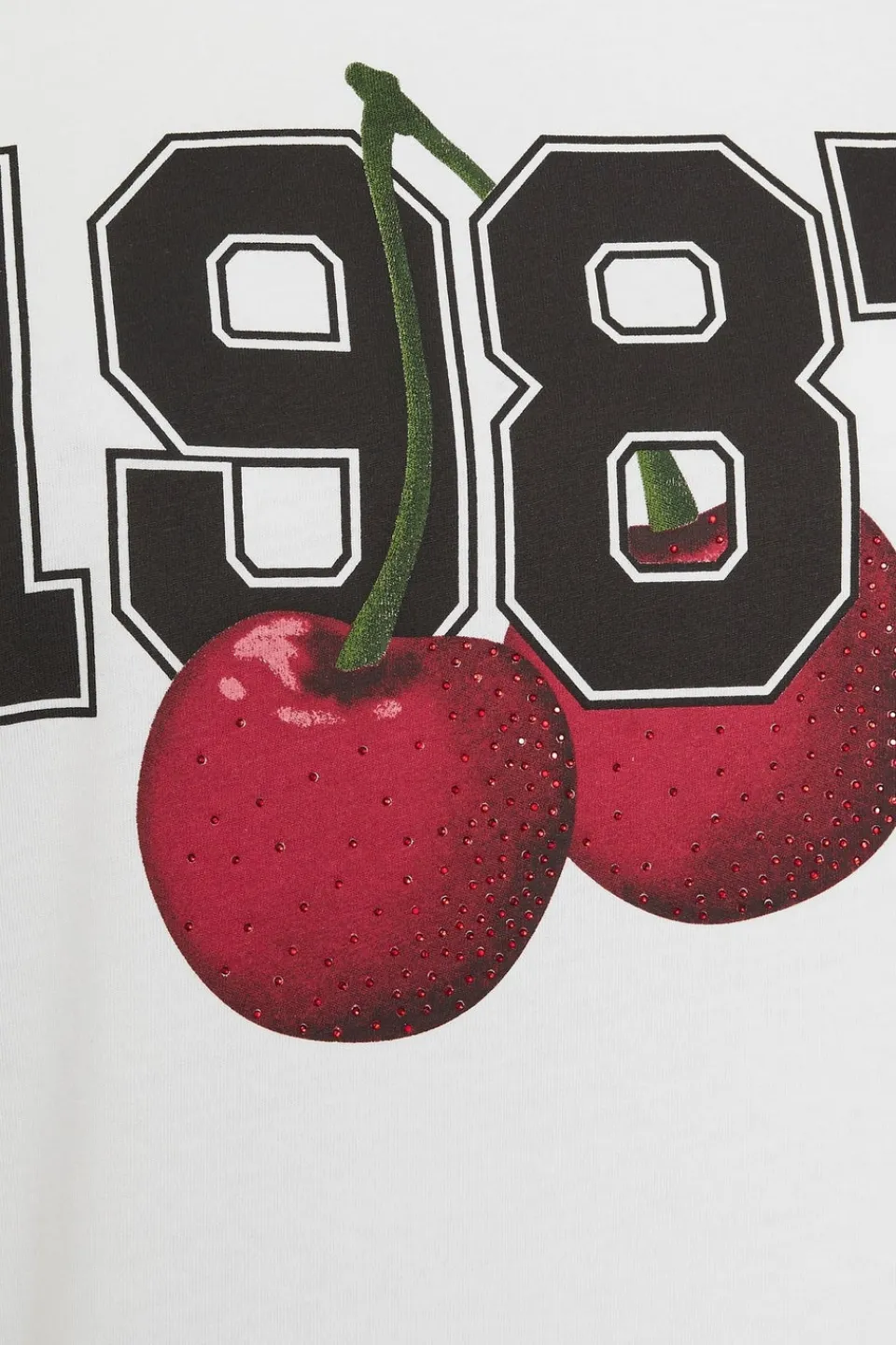 T-Shirts>YOURS Curve White '1987' Cherry Print T-Shirt