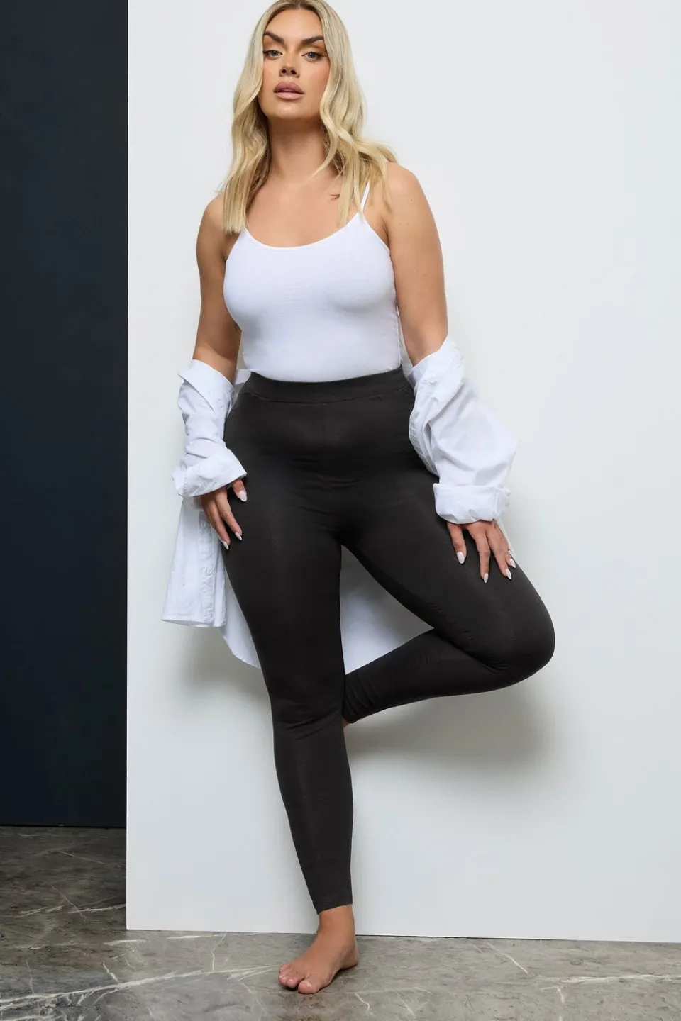 Loungewear>YOURS For Good 2 Pack Curve Black Cotton Stretch Leggings