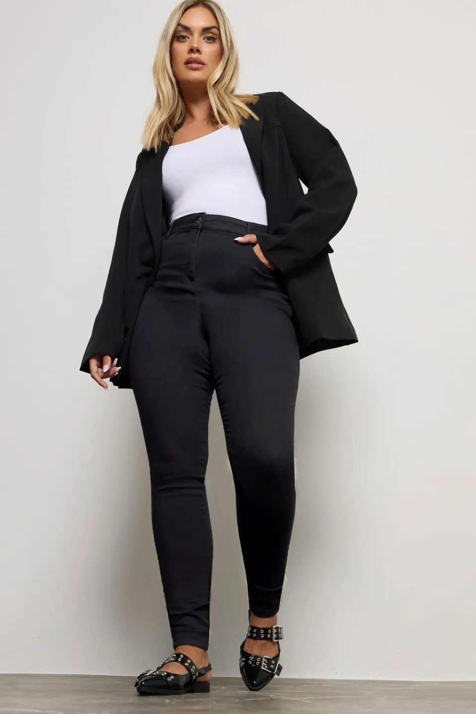 Jeans & Jeggings>YOURS For Good Curve Black Skinny Stretch Ava Jeans