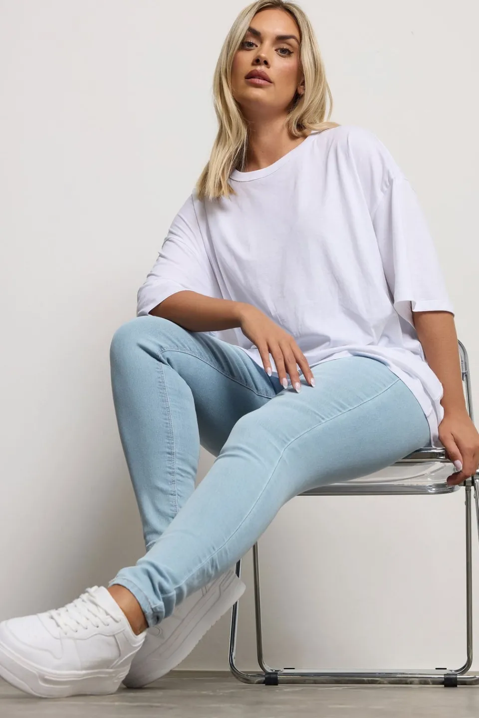 Jeans & Jeggings>YOURS For Good Curve Light Blue Pull On Stretch Jenny Jeggings