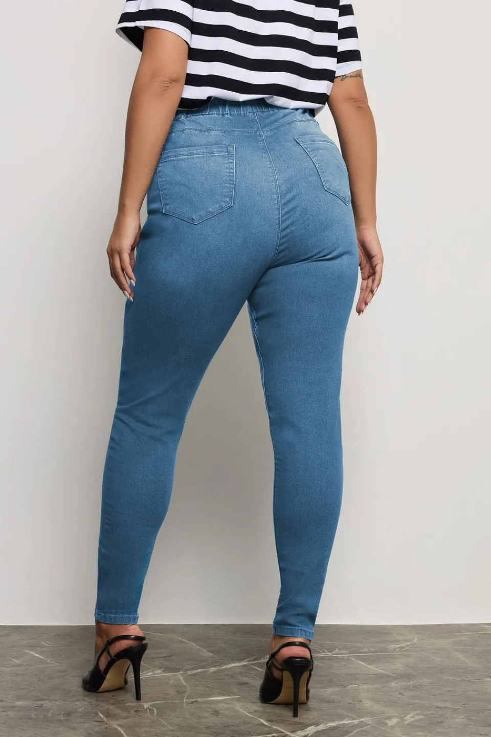 Jeans & Jeggings>YOURS For Good Curve Mid Blue Pull On Stretch Jenny Jeggings